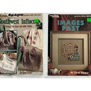 Leisure Arts Leaflets: Southwest Influence & Images Past Craft Patterns Set of 2